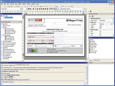 Рис. 3. Пример экрана iReport