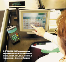 В прошлом году операционная система Microsoft WEPOS использовалась на 75% из 6,2 млн. кассовых терминалов в Северной Америке