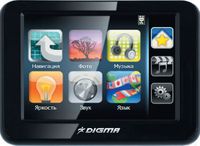 Компания DIGMA, известный производитель компьютерных аксессуаров, решила попробовать свои силы на поприще автомобильных GPS-навигаторов. Аппарат DIGMA DM350 довольно компактен, поскольку имеет дисплей с диагональю 3,5 дюйма. Его толщина всего 12 мм, поэтому он легко поместится даже в нагрудный карман рубашки. В общем, устройство получилось очень изящное и стильное