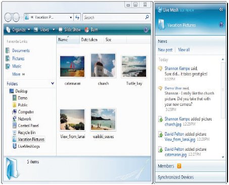 Первоначально сервис Live Mesh подавался как средство синхронизации пользовательских данных на различных устройств в сети каталогов с данными, позволявшее увидеть, кто из друзей или коллег обновил свои файлы или папки, отправить или прочитать их комментарии, проверить состояние своих собственных файловых устройств