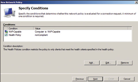 Экран 4. Ввод условия NAP-Capable