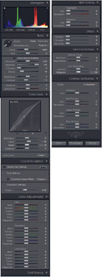Группа инструментов Basic Develop: чтобы поместить на экран все настройки, пришлось выполнить их в виде сворачивающихся свитков