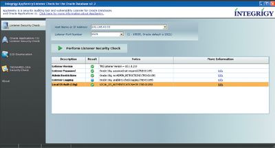 Экран 2. Пример запуска утилиты lsnrcheck на СУБД Oracle 10G R1