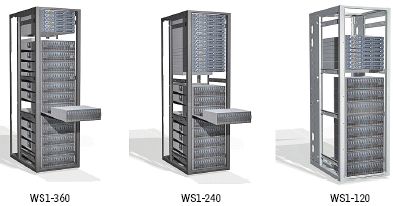 Рисунок 6. EMC Atmos предусматривает разную комбинацию установки серверов и СХД (120-360 Тбайт) в одной стойке, поддерживает репликацию данных, управление версиями, сжатие, дедупликацию, интерфейсы API (REST/SOAP) для приложений Internet и традиционные протоколы (CIFS/NFS/IFS).