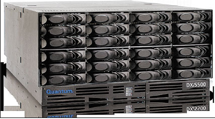 Рисунок 2. Виртуальные ленточные библиотеки (VTL) сохраняют данные на быстрых дисковых системах. Некоторые решения VTL, к примеру DXI 5500 от Quantum, дополнительно предлагают функции дедупликации. 