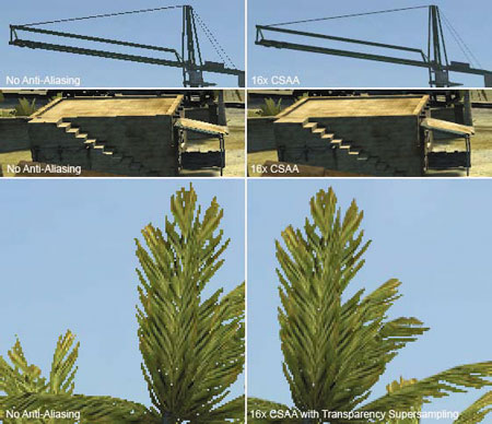 Пример работы нового режима полноэкранного сглаживания CSAA 16x в игре Battlefield 2 на плате NVIDIA GeForce 8800 GTX