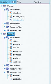 Окно проектов