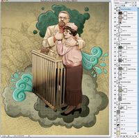 Рис. 9. Готовое изображение и палитра слоев законченного файла