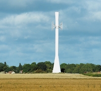 Поскольку лопасти Tower Tube присоединены вертикально и вращаются вокруг башни, а не вокруг своей оси, турбина производит меньше шума, а ее внешний вид все же больше гармонирует с окружающей средой, чем вид обычных ветряков