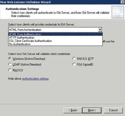 Экран 4. Выбор проверки подлин?ности на основе форм