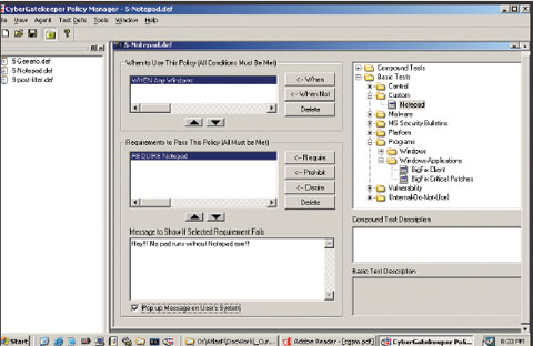 Экран 2. Создание правил политики в Dynamic NAC for Windows