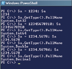Экран 1. Назначение типов данных числовым данным