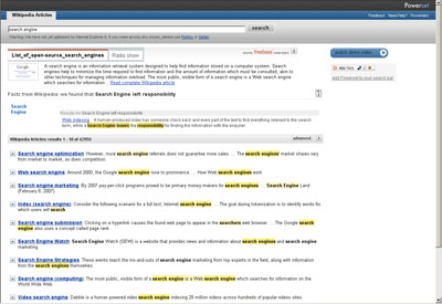 Powerset может делать намного больше, чем выдача привычного разбитого на десятки массива ссылок на результаты поиска 