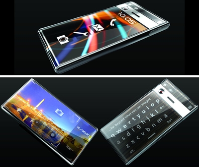 У концепт-фона P-Per компании Chocolate Agency сенсорный экран с двух сторон. Как будто два iPhone'а сложили вместе.