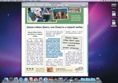 Выделение текста в документе с несколькими колонками в приложении Snow Leopard Preview осуществляется гораздо более точно