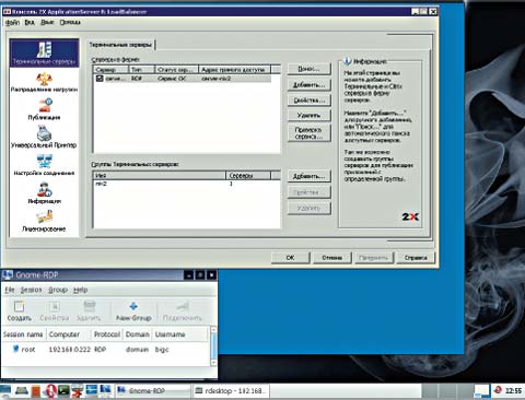 Рис. 1.  Доступ к виртуальному серверу по протоколу удаленного Рабочего стола RDP