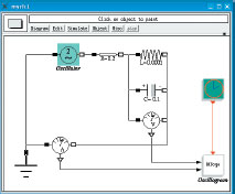 Scicos: модель RLC-цепи