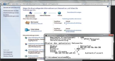 Рисунок 3. Никакого отличия от других сетей: второе беспроводное соединение через виртуальный сетевой адаптер воспринимается остальными клиентами как обычная сеть (здесь с сетью соединена одна клиентская система).