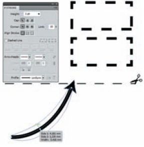 Всплывающая подсказка оперативно показывает толщину обводки. Прямоугольники с настройкой выравнивания штриховки по углам и без