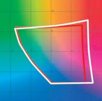 Цветовой охват PA271W (белый контур) действительно превышает Adobe RGB (красный контур). Результат сравнения с офсетом ясен без графиков