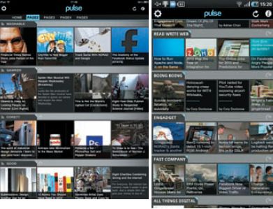 Окно агрегатора Pulse на iPad (слева) и Galaxy Tab: все новости на одном экране — совершенно бесплатно!
