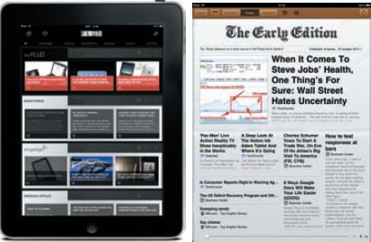 Агрегаторы на iPad: окно приложения FLUD (слева) — ну очень похоже на Pulse… А заглавная страница The Early Edition больше напоминает Flipboard