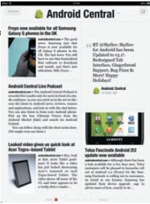 Страница Flipboard — в точности как страница журнала, только приложение 