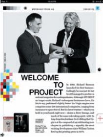 Страница первого номера iPad-журнала Project