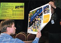 Собравшиеся на презентацию смогли оценить качество широкоформатной печати на бумаге из линейки SmartLine LFP