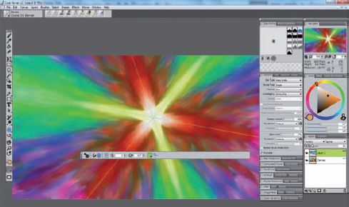 Для большего драматизма и динамики можно повернуть центр симметрии и отодвинуть его с центра