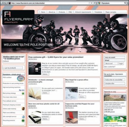 Flyeralarm: корпоративный сайт для заказа полиграфической продукции