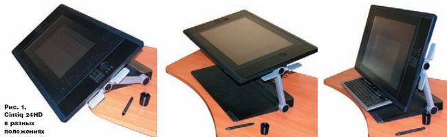 Cintiq 24HD в разных положениях