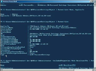 Экран 1. Проверка привязки PSO для администраторов к группе Domain Admins