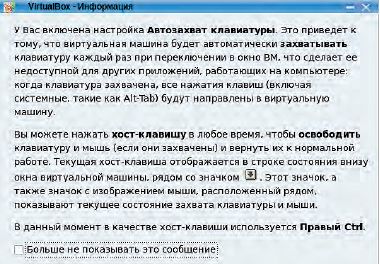 Рис. 5. Первое окно при запуске ВМ 