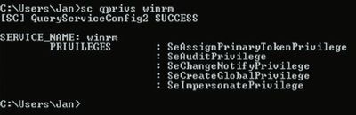 Проверка необходимых прав для службы WinRM