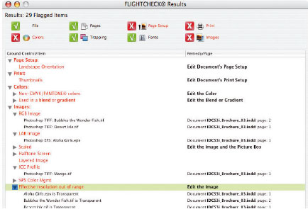 В окне Results отображаются ошибки и рекомендации по исправлению