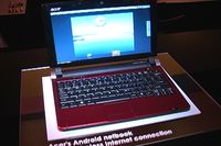 Модель Aspire One, продемонстрированная Acer на Computex, имеет систему двойной загрузки, которая позволяет пользователям переключаться между Android и Windows X 
