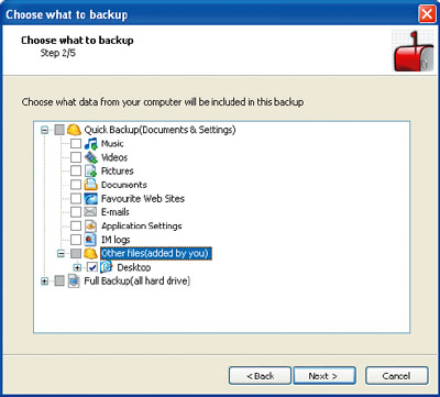 В Total Security 2008 включена функция резервного копирования данных с автоматическим сохранением новых файлов по расписанию