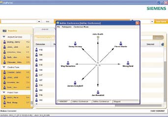 Рисунок 2. Одно из предустановленных в HiPath OpenOffice приложений позволяет осуществлять проведение телефонных конференций по методу буксировки. 