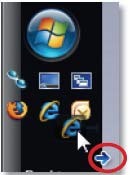 Рис. 11. Настройте «горячие» клавиши в панели «Быстрый запуск» Windows Vista, перетаскивая значки