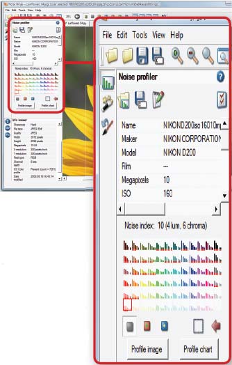 Рис. 1. Используя настраиваемые профили для различных цифровых камер, программа Noise Ninja поможет устранить шумы, вызванные установкой высокого уровня чувствительности фотокамеры.