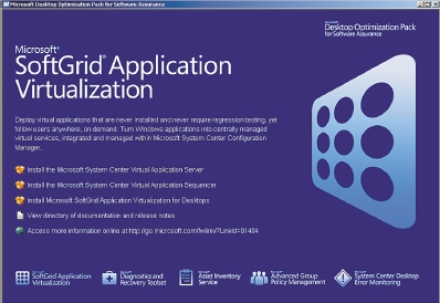 Рисунок 1. Microsoft SoftGrid заменяет локальную установку приложений их потоковой передачей с сервера SoftGrid аналогично видеопотоку. 