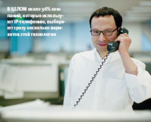 В целом около 36% компаний, которые используют IP-телефонию, выбирают сразу несколько вариантов этой технологии