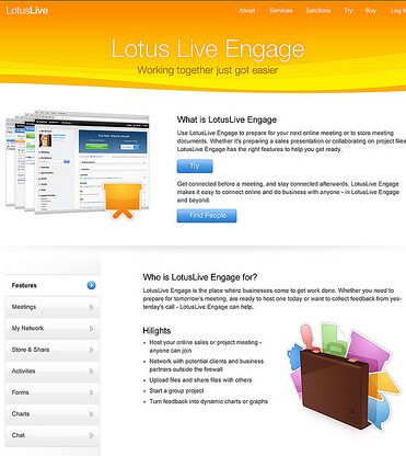 В 2009 году подразделение IBM Lotus Software намерено представить различные версии и наборы сервисов LotusLive. Уже в марте клиенты смогут познакомиться с первым предложением, которое будет распространяться под названием Engage 