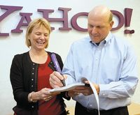 Стив Балмер и Кэрол Бартц попытались объяснить, почему две компании пришли к соглашению только сейчас, хотя переговоры между руководителями двух компаний начались еще год назад