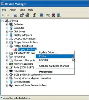 Экран. Повторная активация устройства, использование которого было заблокировано с помощью Group Policy Preference Devices
