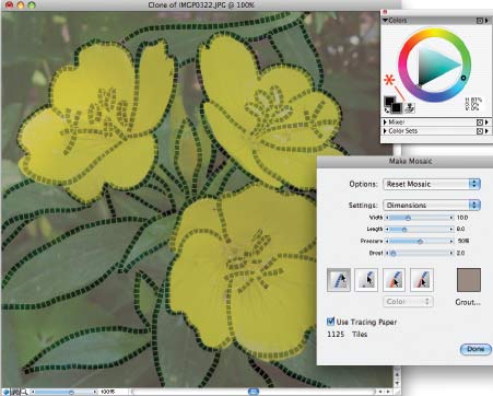 Рис 4. Процесс рисования. * — значок штемпеля. a — сначала создаем линии контуров