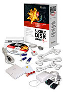 В комплект поставки Secret Disk Server, помимо программного обеспечения и двух ключей eToken, входит аварийная кнопка и устройство для подачи сигнала тревоги по радио 