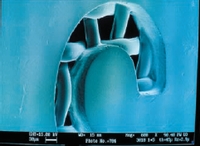 Рис. 10. Толстый эмульсионный слой, созданный чистой фотополимерной эмульсией Saatichem 