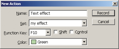 Рис. 3. Диалоговое окно New Action